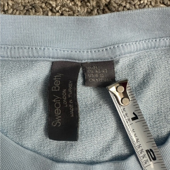 Sweaty Betty After Class Split Sweatshirt Medium Pullover blue jumper light long - Picture 10 of 15
